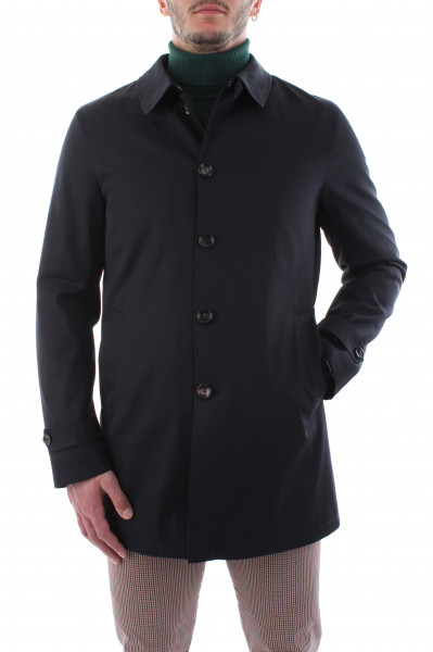 Men's blue raincoat with hood A20-01