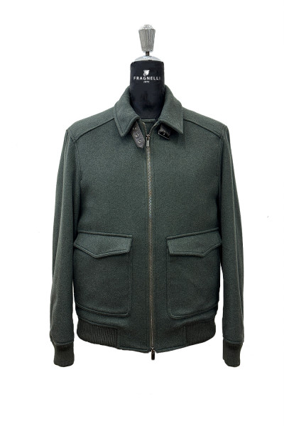 Black men's jacket with double collar and zip TE06-01