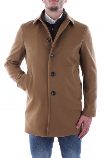 Men's short black coat with double neck B20-00