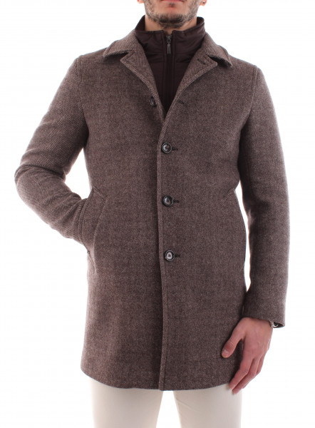 Cappotto corto blu uomo con doppio collo B20-02