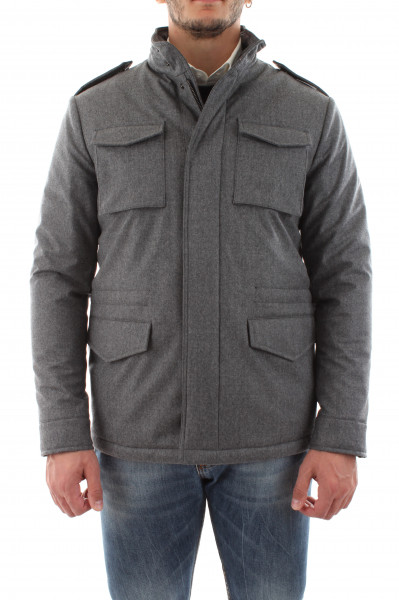 Men's dark waterproof jacket in fabric T20-01