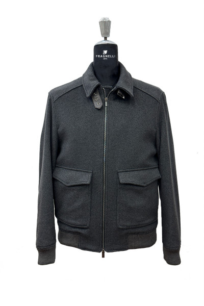 Blue men's jacket with double collar and zip TE05-01