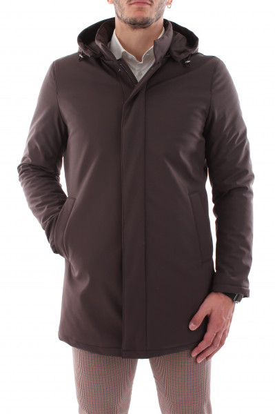 Men's blue raincoat with hood A20-01