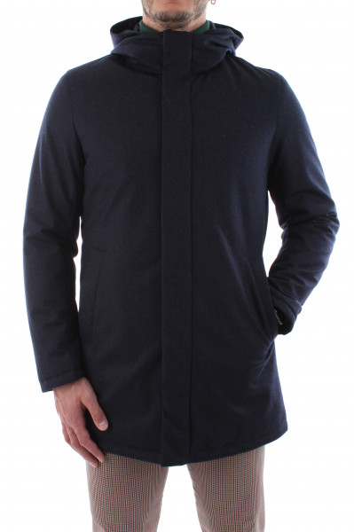 Men's short black coat with double neck B20-00