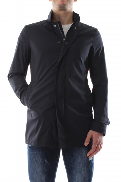 Trench blu monopetto foderato uomo P21-05