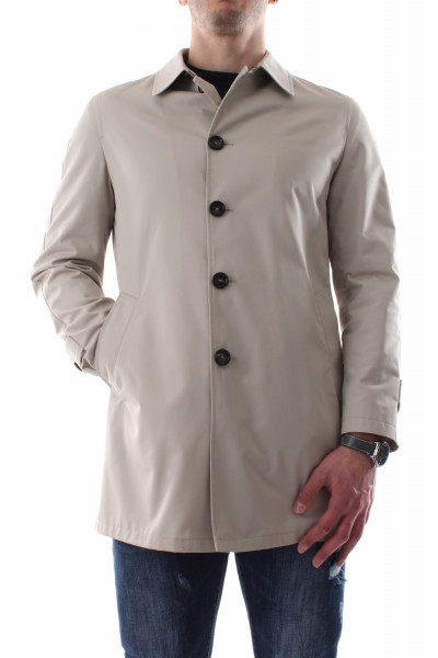 Men's blue lined single-breasted trench coat P21-05